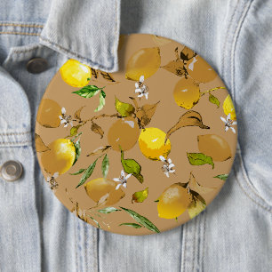 Watercolor lemons 33 button