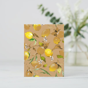 Watercolor lemons 33 holiday postcard