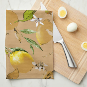 Watercolor lemons 33 kitchen towel