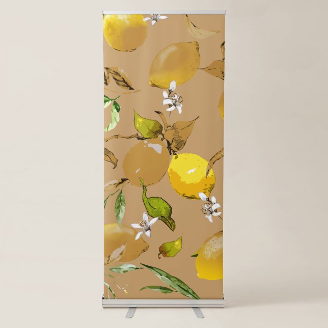 Watercolor lemons 33 retractable banner (Front)