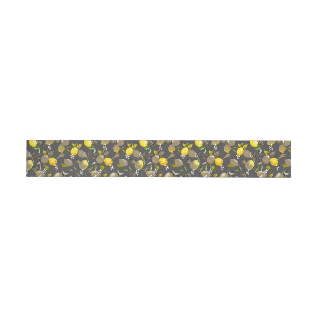 Watercolor lemons 34 wrap around label (Individual)