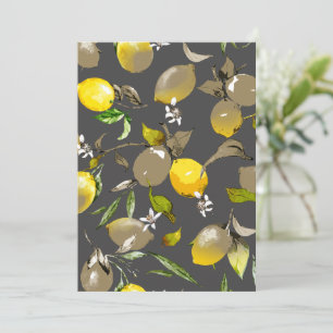 Watercolor lemons 35 thank you card