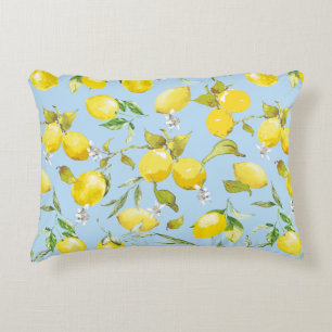 Watercolor lemons 4 accent pillow