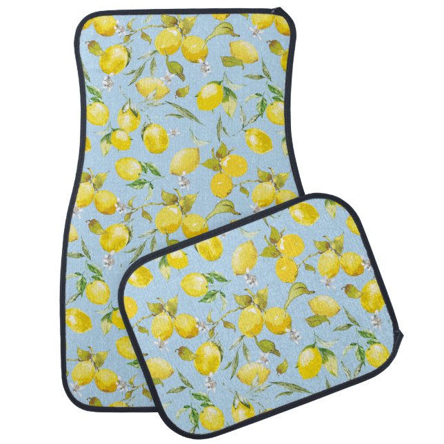 Watercolor lemons 4 car floor mat (Set)
