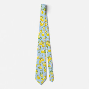 Watercolor lemons 4 neck tie