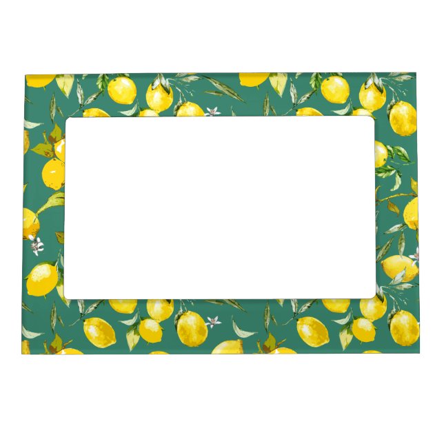 Watercolor lemons 6 magnetic frame (Front)