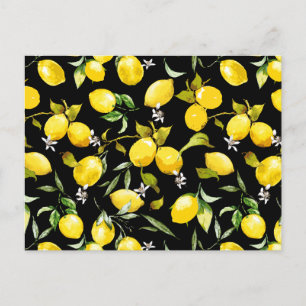Watercolor lemons 7 holiday postcard
