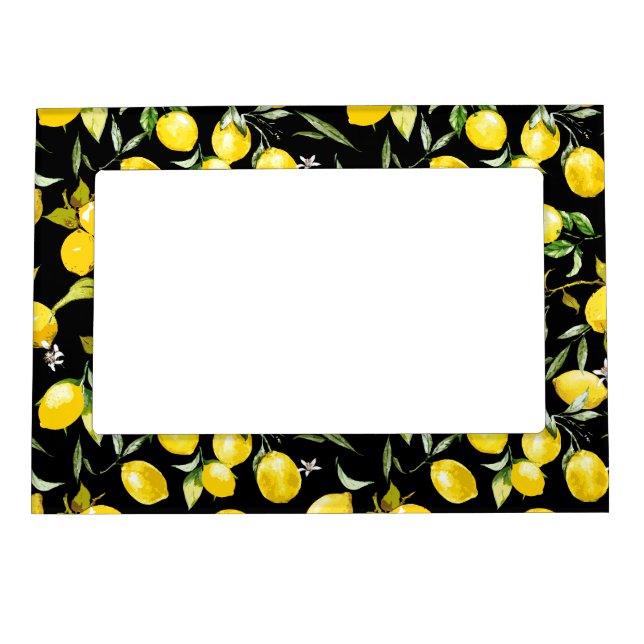 Watercolor lemons 7 magnetic frame (Front)