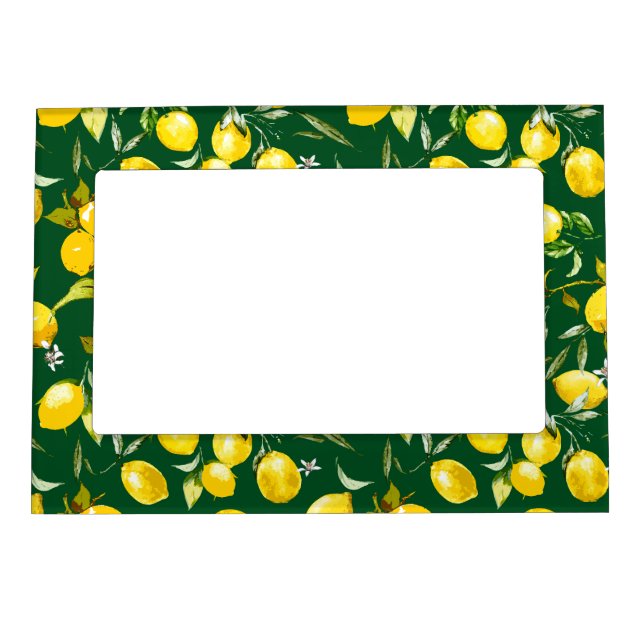 Watercolor lemons 9 magnetic frame (Front)