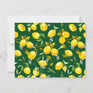 Watercolor lemons 9 note card