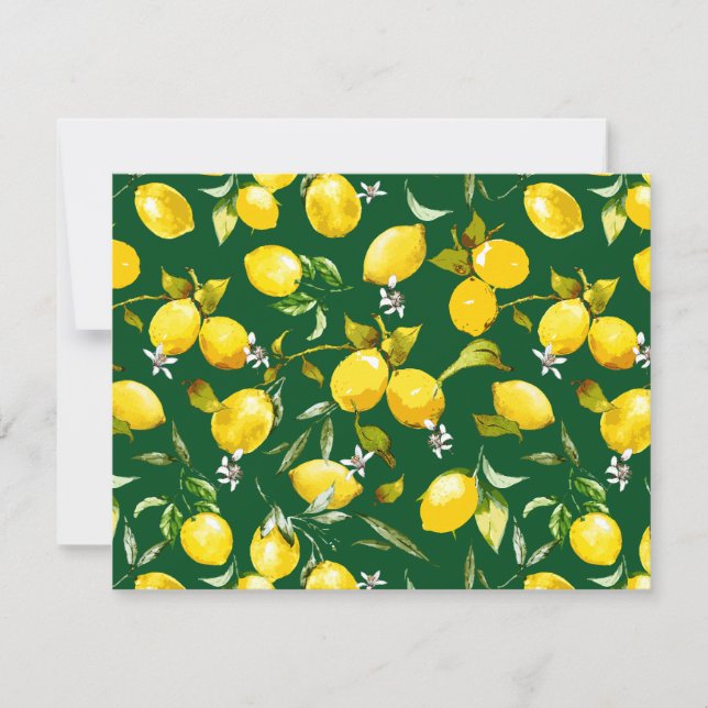Watercolor lemons 9 note card (Front)
