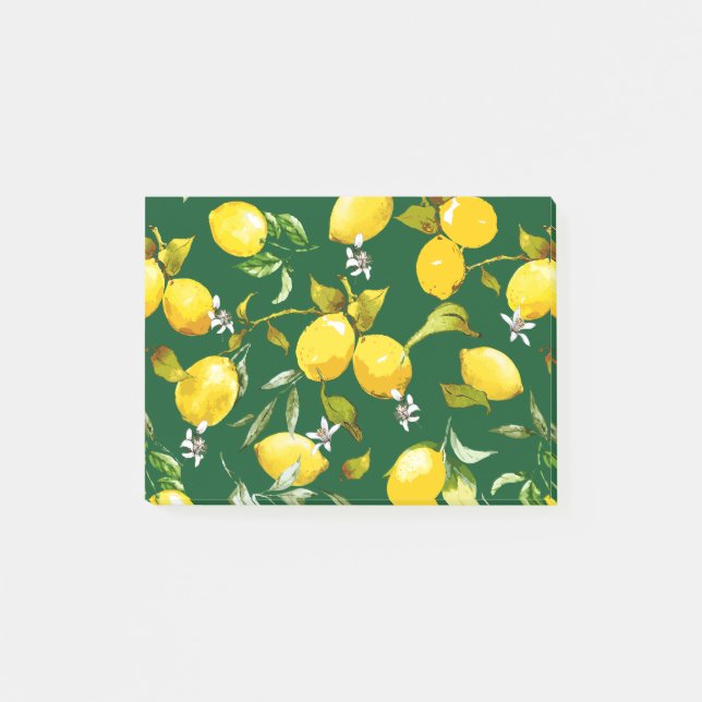 Watercolor lemons 9 post-it notes (Front)