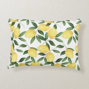 WATERCOLOR LEMONS ACCENT PILLOW