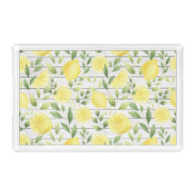 Watercolor Lemons Acrylic Tray