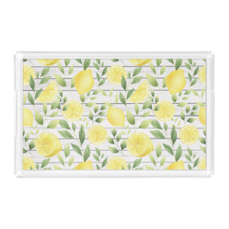 Watercolor Lemons Acrylic Tray