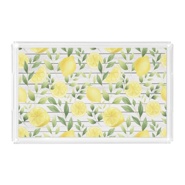 Watercolor Lemons Acrylic Tray (Front)