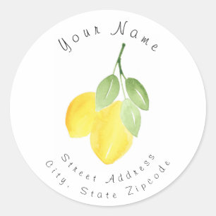 Watercolor Lemons Address Label