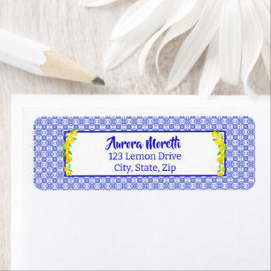 Watercolor Lemons Amalfi Tile Return Address Label