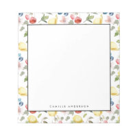 Watercolor Lemons and Berries Pattern Personalized