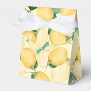 Watercolor Lemons and Leaves Favor Boxes