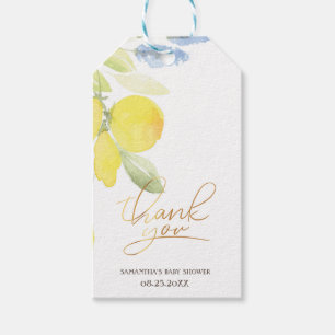Watercolor Lemons Baby Shower  Gift Tags