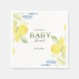 Watercolor Lemons Baby Shower Napkins