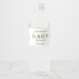 Watercolor Lemons Baby Shower Water Bottle Label