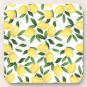 WATERCOLOR LEMONS BEVERAGE COASTER
