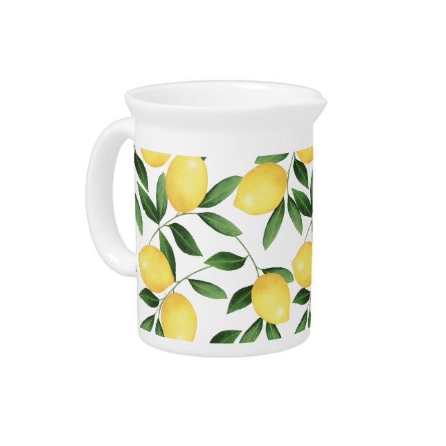 WATERCOLOR LEMONS BEVERAGE PITCHER (Left)