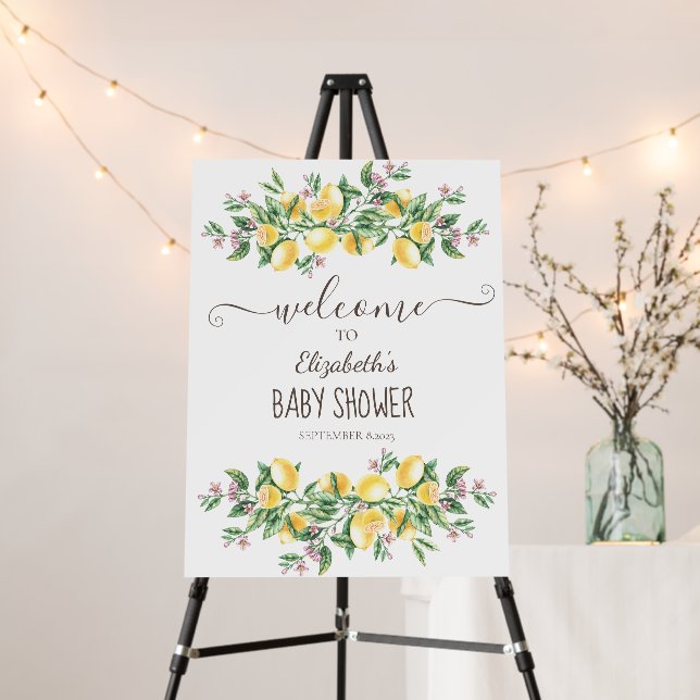 Watercolor Lemons Botanical Flowers Foam Board (In Situ (Stand))