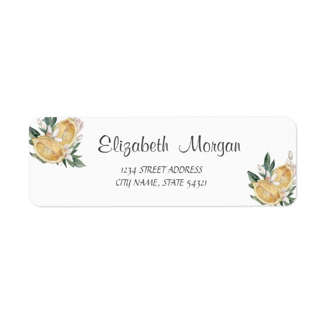 Watercolor Lemons Botanical Label (Front)