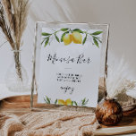 Watercolor lemons bridal shower mimosa bar sign<br><div class="desc">A lovely design with watercolor lemons. The text and colors on this sign poster can be edited.</div>