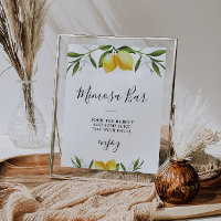 Watercolor lemons bridal shower mimosa bar sign