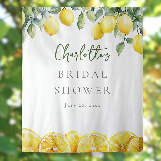 Watercolor Lemons Bridal Shower Photo Backdrop (Watercolor Lemons Bridal Shower Photo Backdrop)