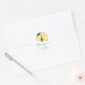 Watercolor Lemons Bridal Shower Thank You Favor Classic Round Sticker (Envelope)