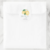 Watercolor Lemons Bridal Shower Thank You Favor Classic Round Sticker (Bag)
