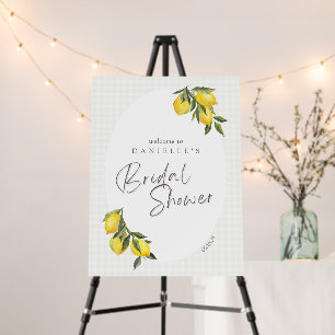 Watercolor Lemons Bridal Shower Welcome Board