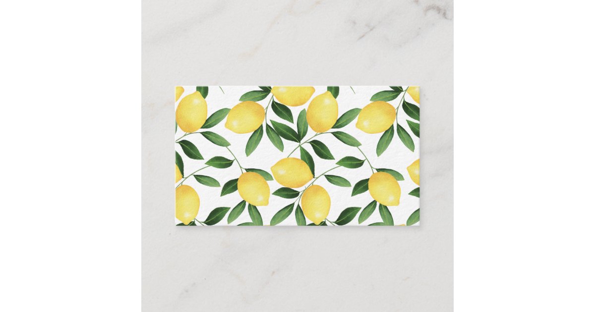 WATERCOLOR LEMONS BUSINESS CARD | Zazzle