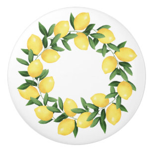 WATERCOLOR LEMONS CERAMIC KNOB