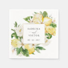 Watercolor Lemons Citrus Greenery Blossom Wedding