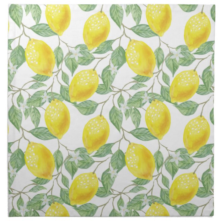 Watercolor Lemons Cloth Napkin