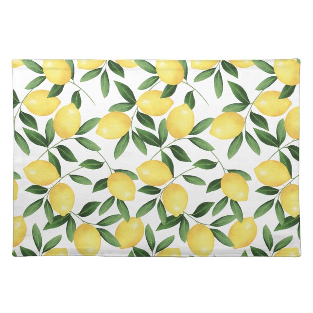 WATERCOLOR LEMONS CLOTH PLACEMAT (Front)