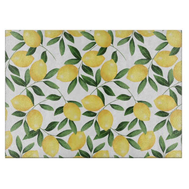 WATERCOLOR LEMONS CUTTING BOARD (Front)