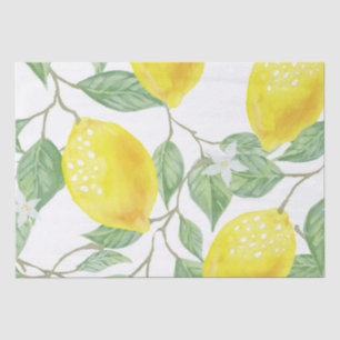 Watercolor Lemons Decoupage Tissue Paper