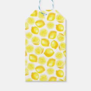 Watercolor lemons design gift tags