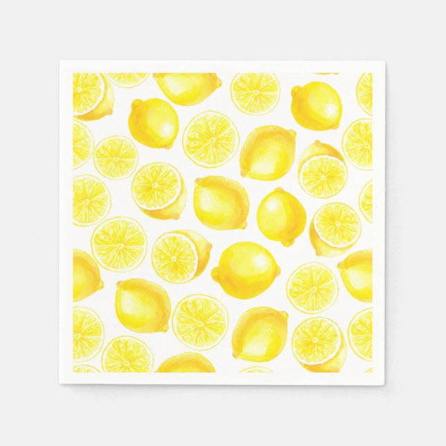Watercolor lemons design napkins (Front)
