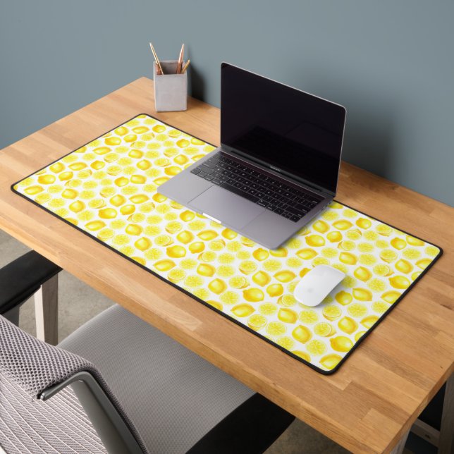 Watercolor lemons design wrapping paper desk mat (Office 2)