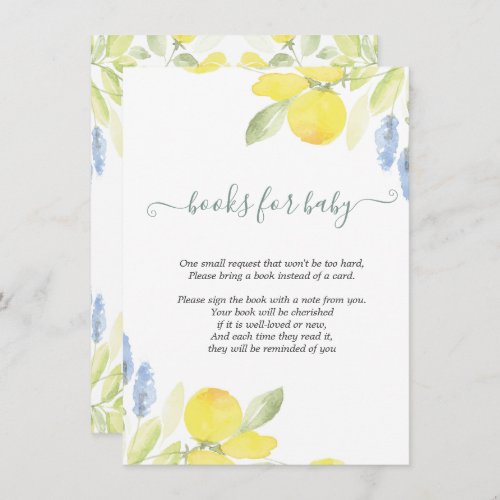 Watercolor Lemons Enclosure Card