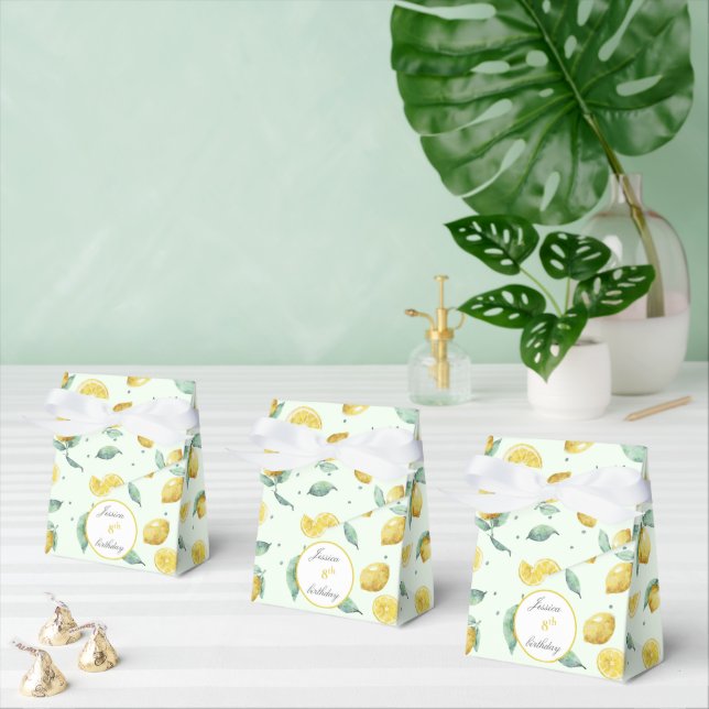 Watercolor lemons favor boxes (Multiple)