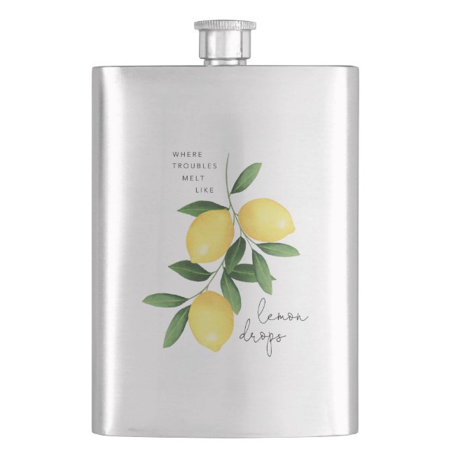 WATERCOLOR LEMONS FLASK (Front)